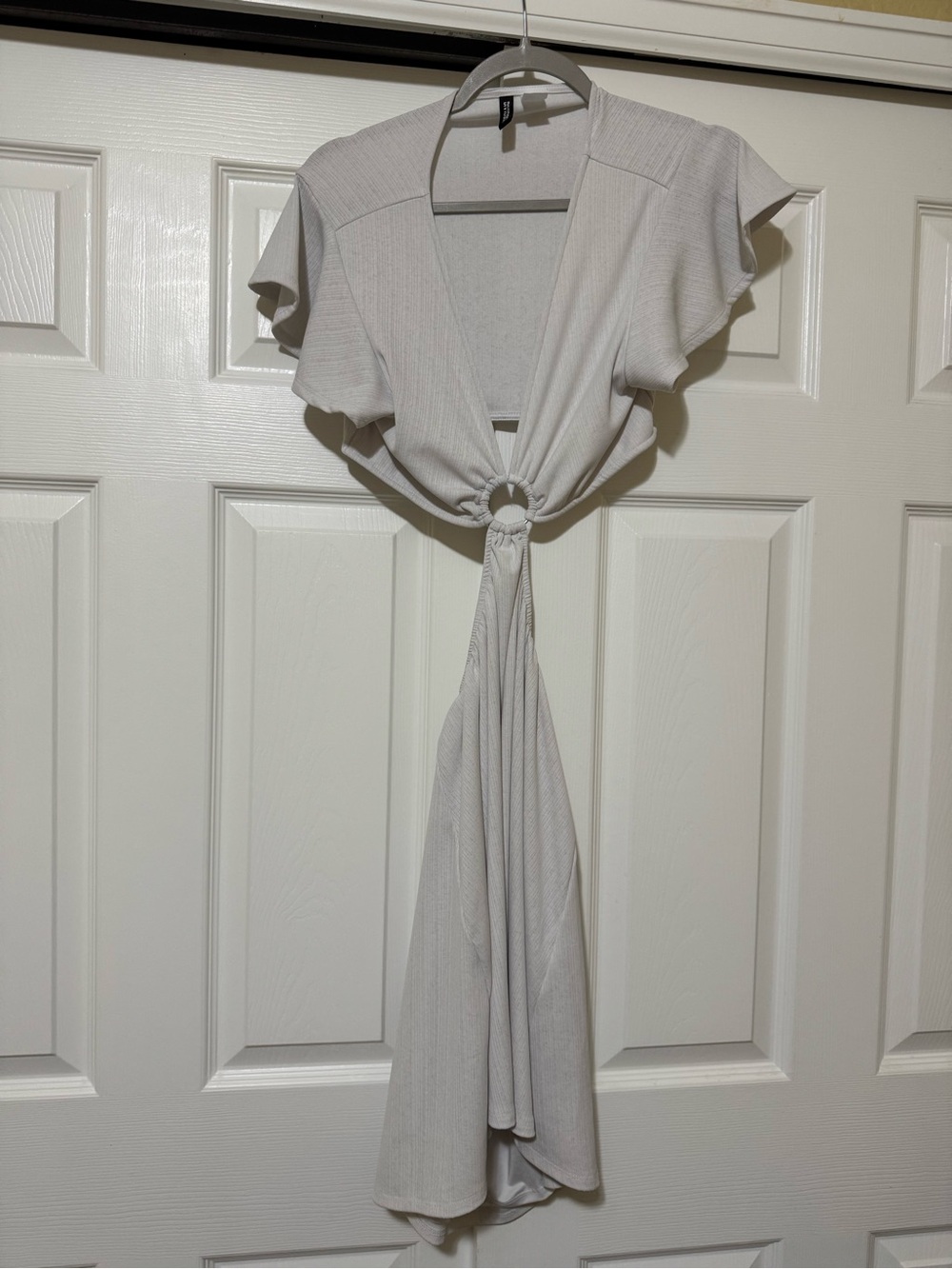 H&M Light Gray Knot-Front Maxi Dress